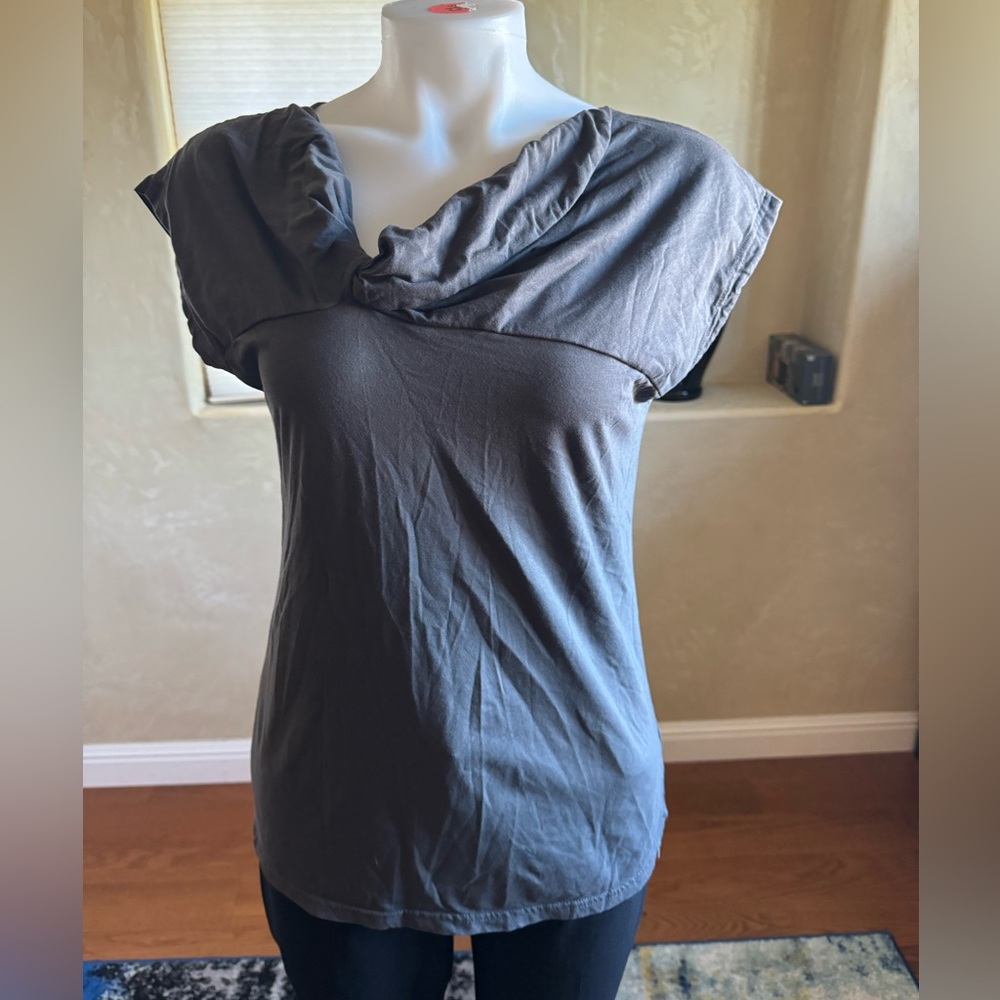 Women’s 41 Hawthorn Gray Unique Short Sleeved Top Shirt sz Large